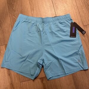 RBX Men's Performance Training Shorts  Aqua Blue Wicking Small‎ 7" NEW